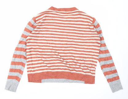 Next Womens Brown Striped  Pullover Jumper Size 12