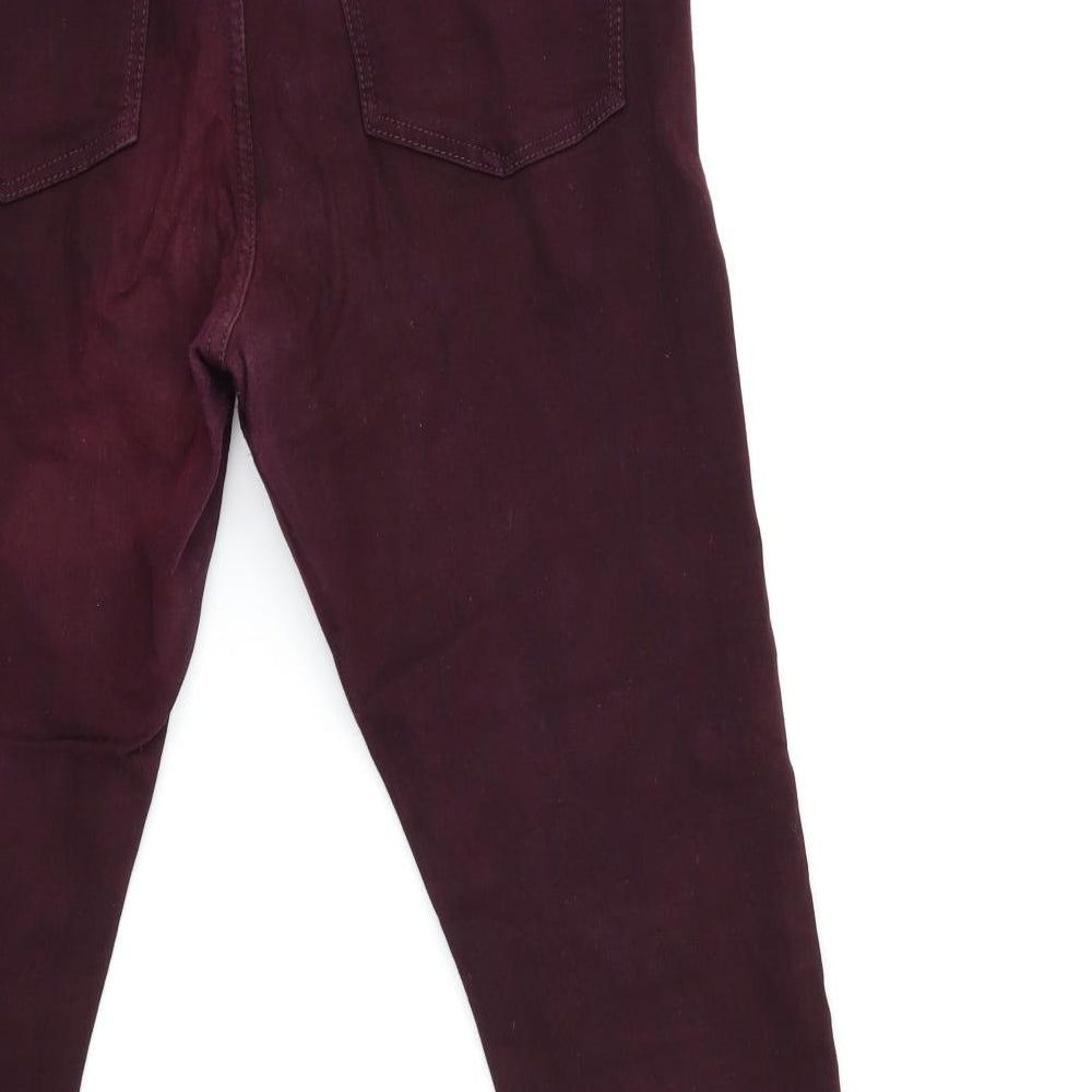 Topshop Womens Red  Denim Skinny Jeans Size 32 in L30 in