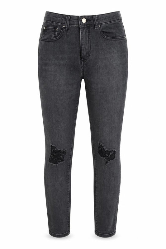 PRETTYLITTLETHING Womens Grey  Denim Skinny Jeans Size 8 L29 in