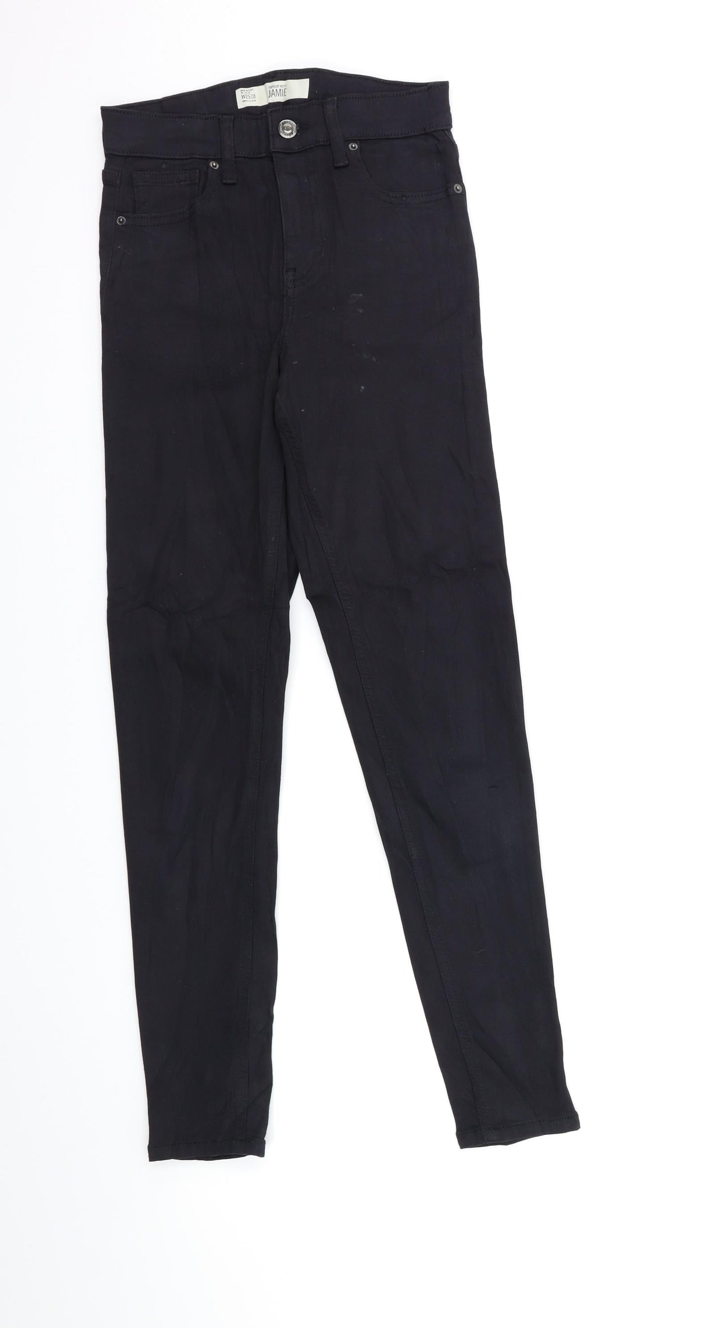 Topshop Womens Black  Denim Skinny Jeans Size 25 in L32 in