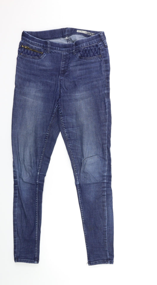Preworn Womens Blue  Denim Skinny Jeans Size 8 L29 in