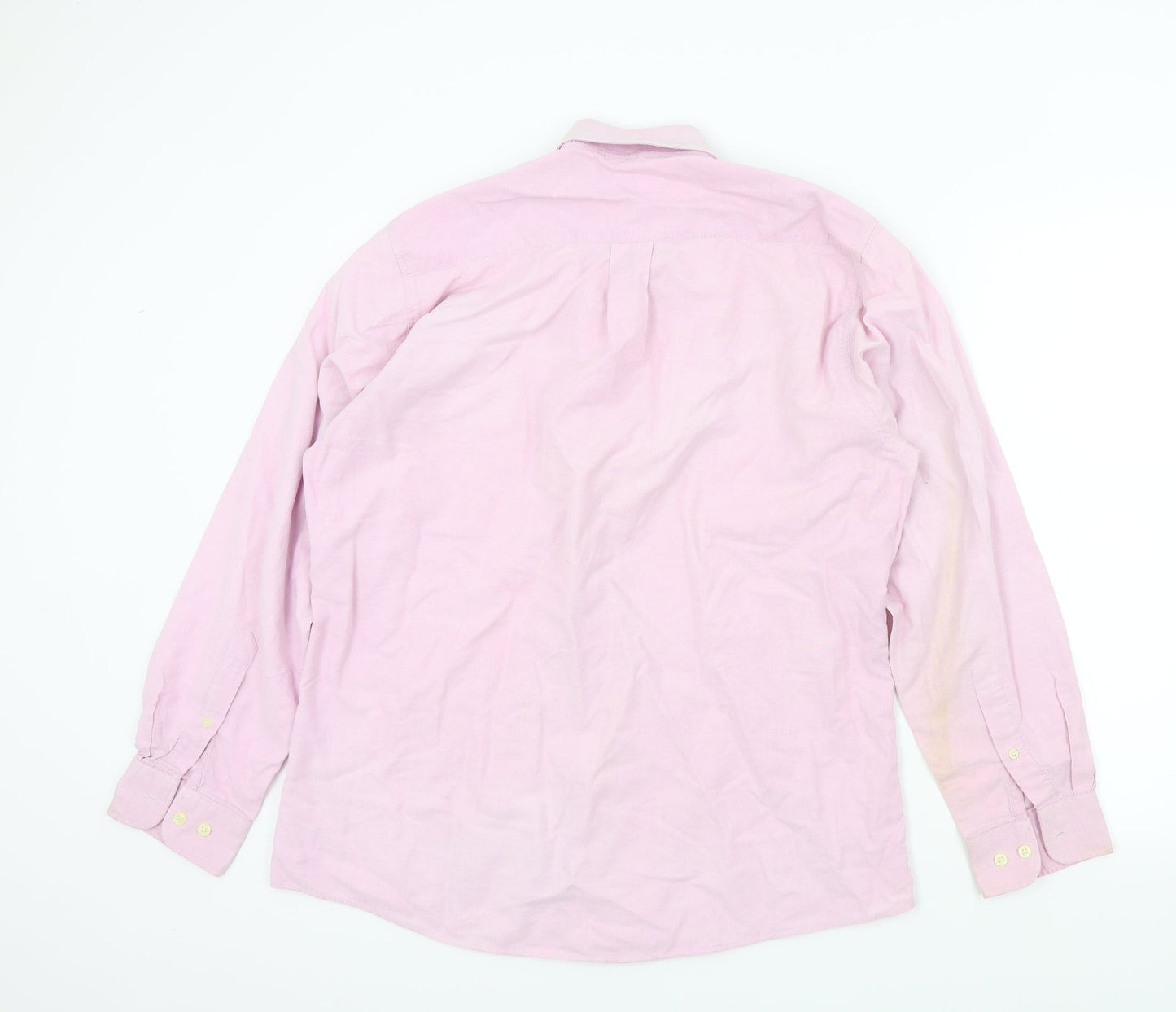 st bernard Mens Pink Colourblock   Button-Up Size 16