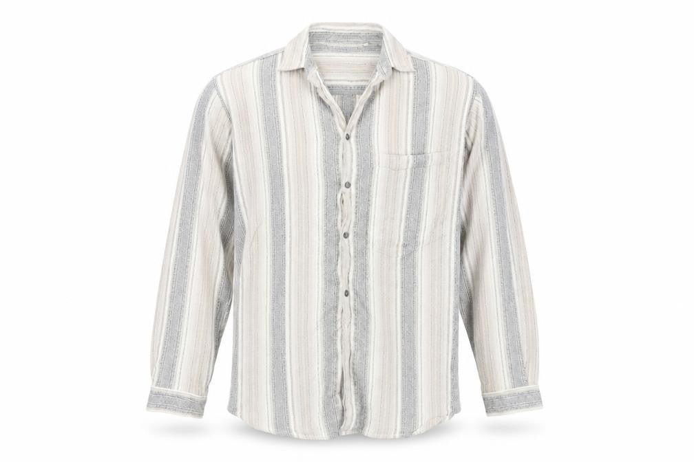 bankshot Mens Brown Striped   Button-Up Size L