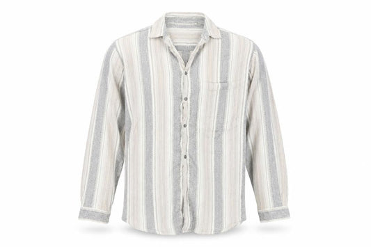 bankshot Mens Brown Striped   Button-Up Size L