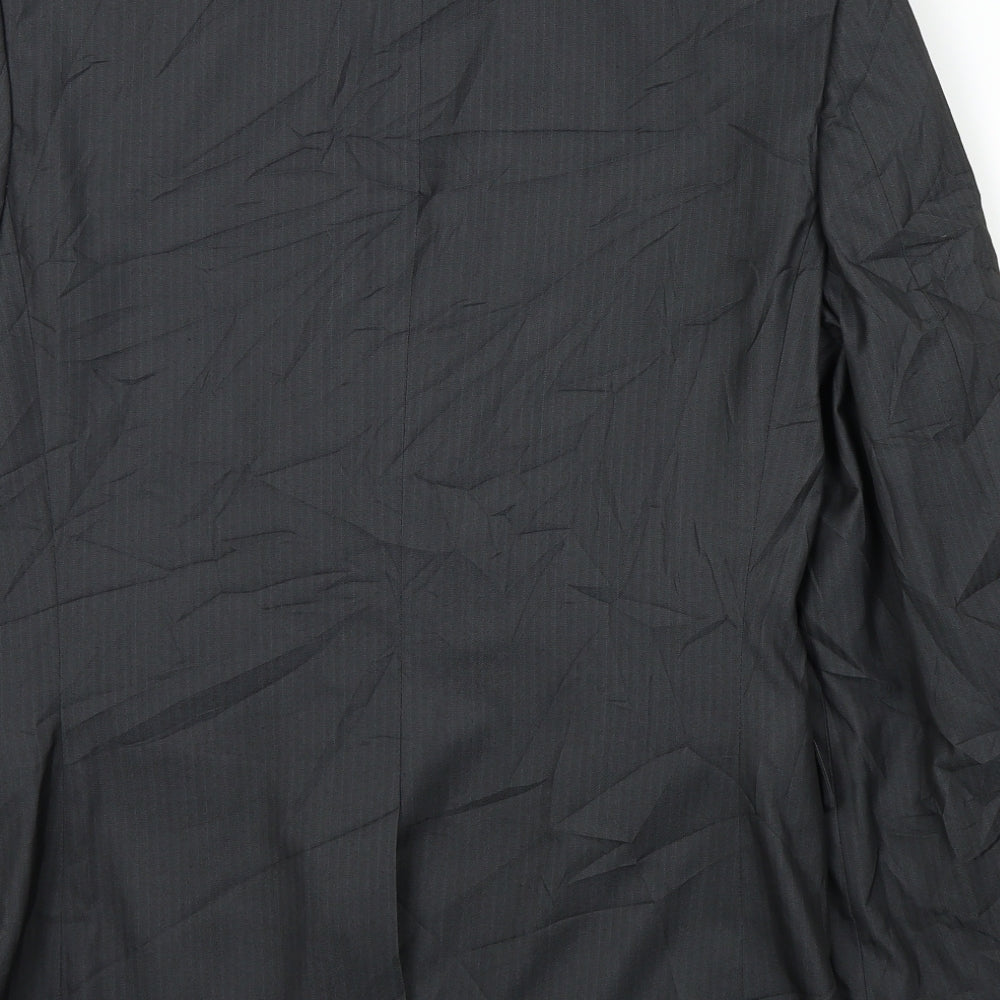 M&S Mens Grey Striped  Jacket Suit Jacket Size XL