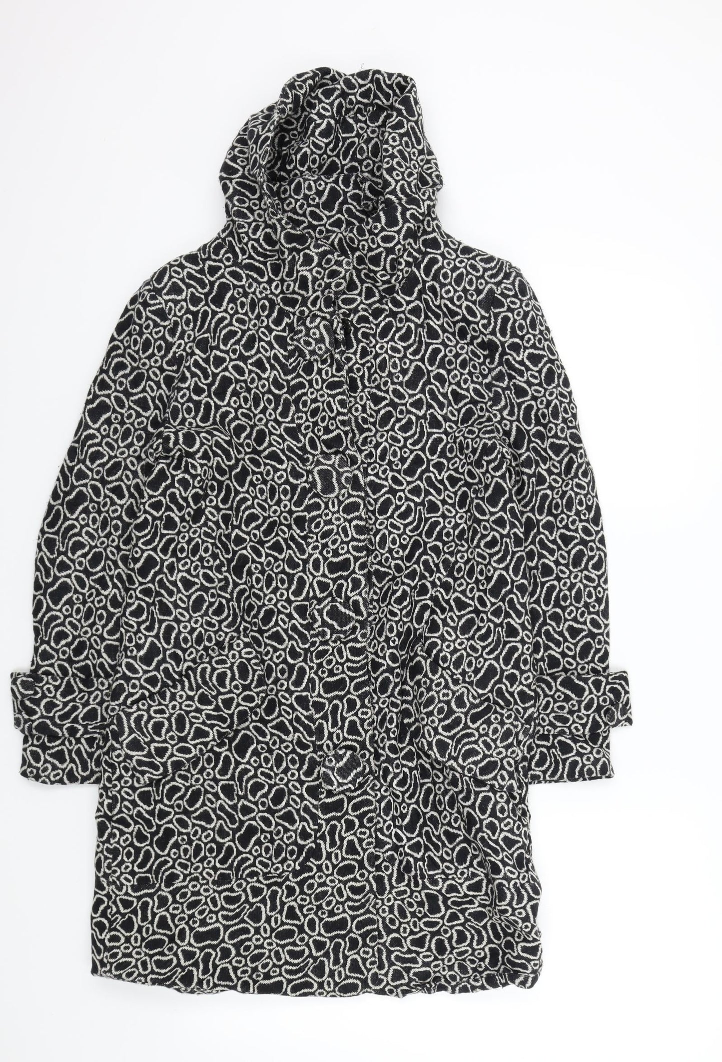 peng xin Womens Black Geometric  Jacket Coat Size S