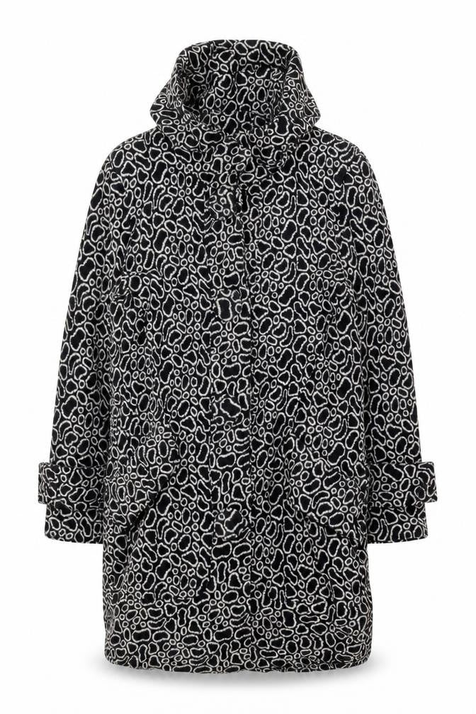 peng xin Womens Black Geometric  Jacket Coat Size S