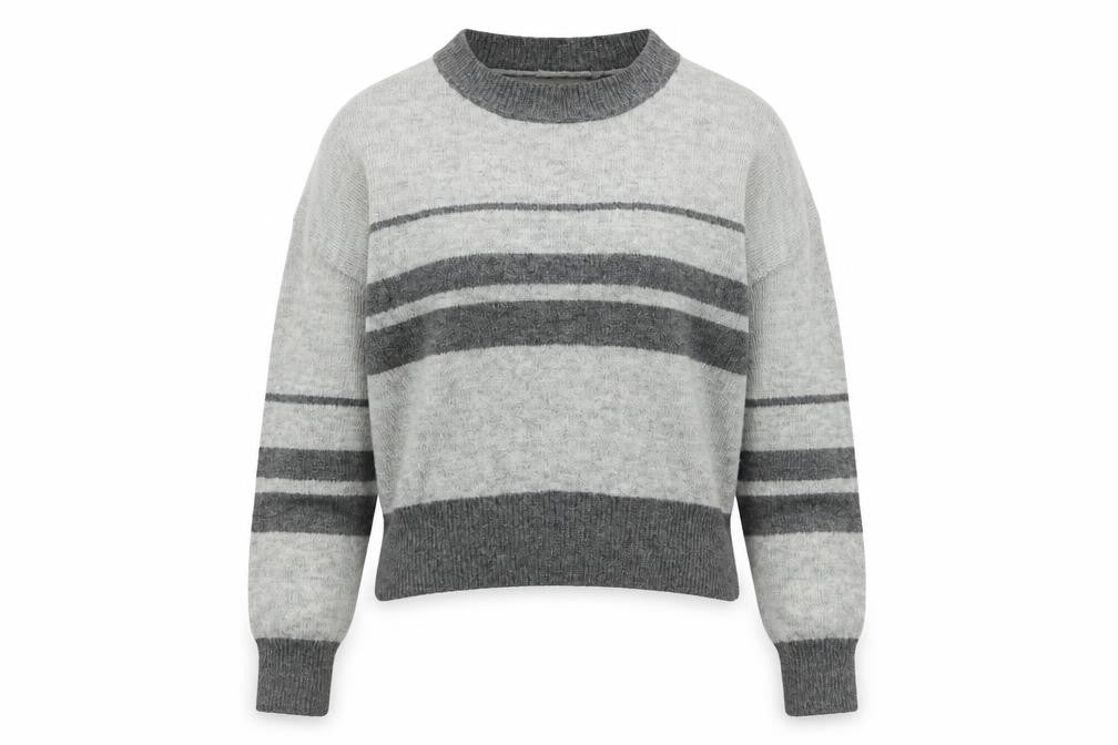TOPSHOP  Womens Grey Striped  Pullover Jumper Size 8