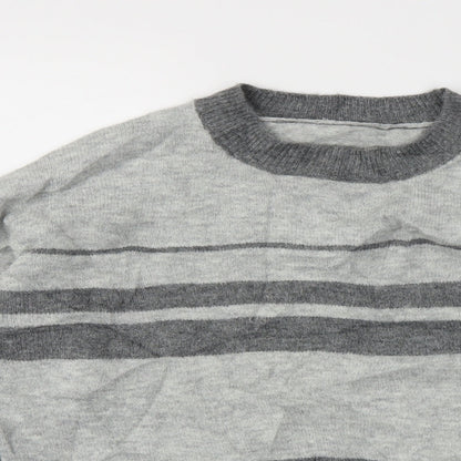 Topshop Womens Grey Striped  Pullover Jumper Size 8