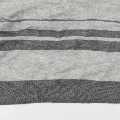 Topshop Womens Grey Striped  Pullover Jumper Size 8