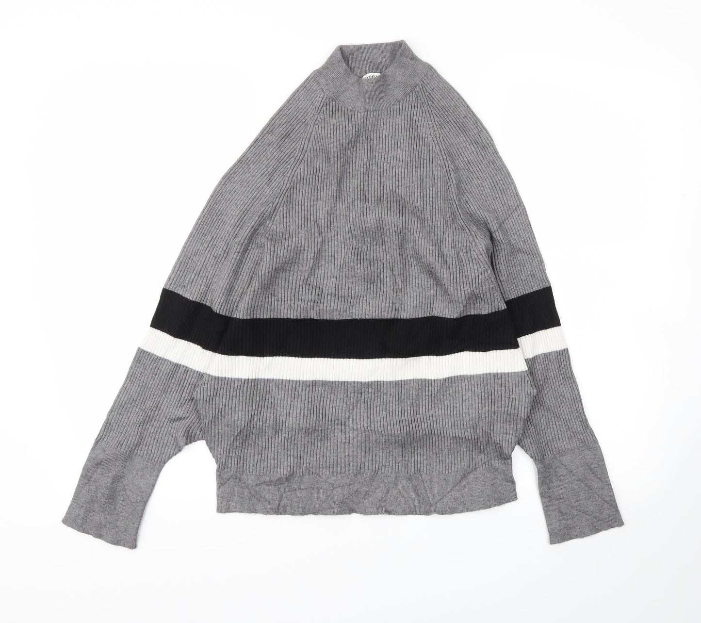 SWEEWE Womens Grey Striped  Pullover Jumper Size M
