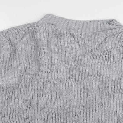Close-up detail of Missguided women’s multicoloured jumper, size UK 10