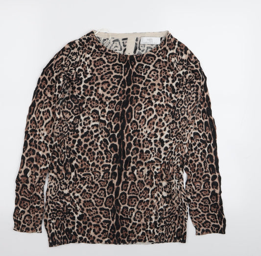 Wallis Womens Multicoloured Animal Print  Basic T-Shirt Size S