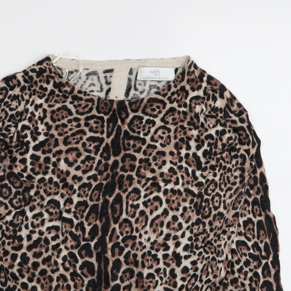 Wallis Womens Multicoloured Animal Print  Basic T-Shirt Size S