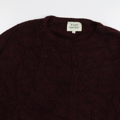 Close-up detail of Easy men’s red jumper, size L