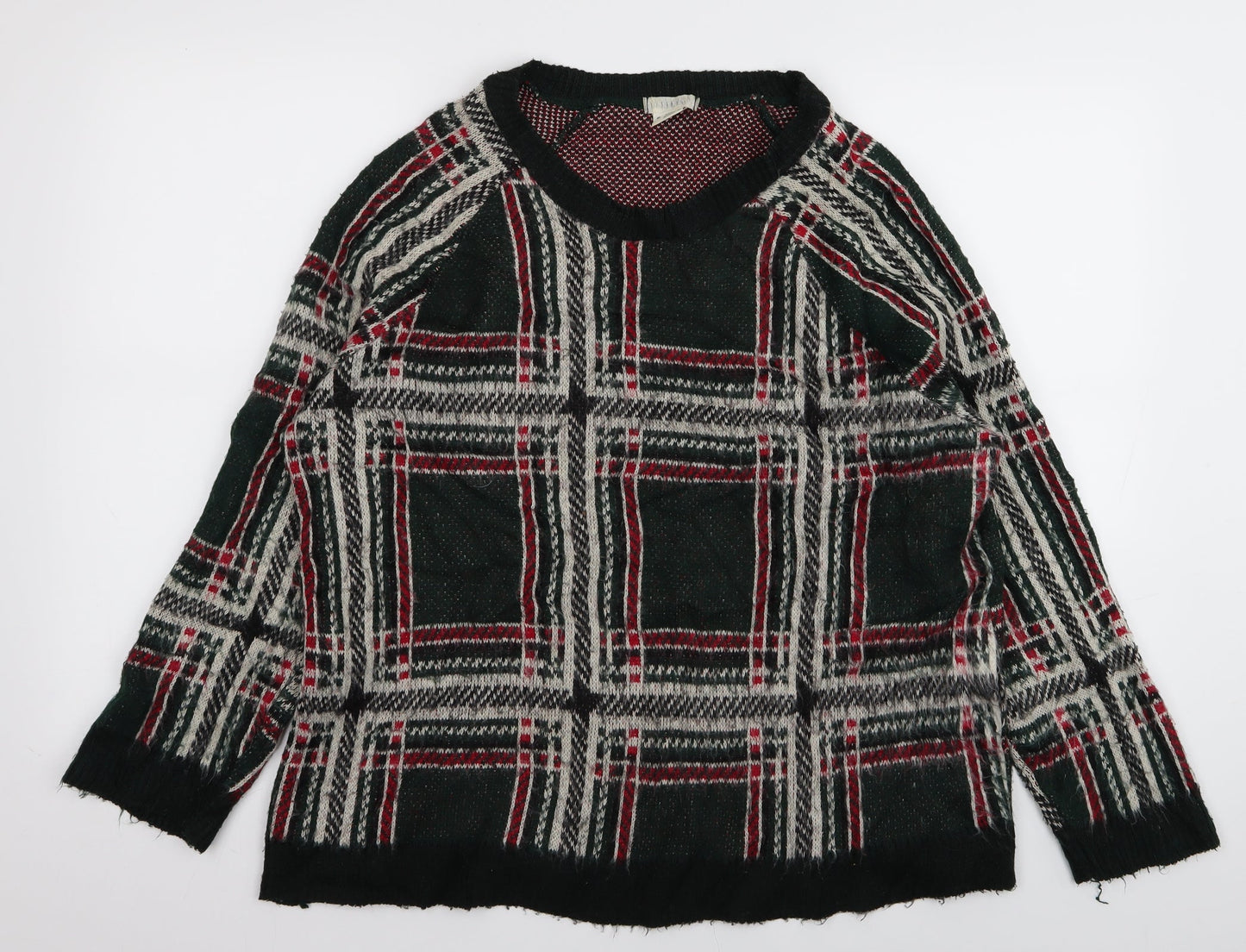 Cooperative Mens Green Check  Pullover Jumper Size M