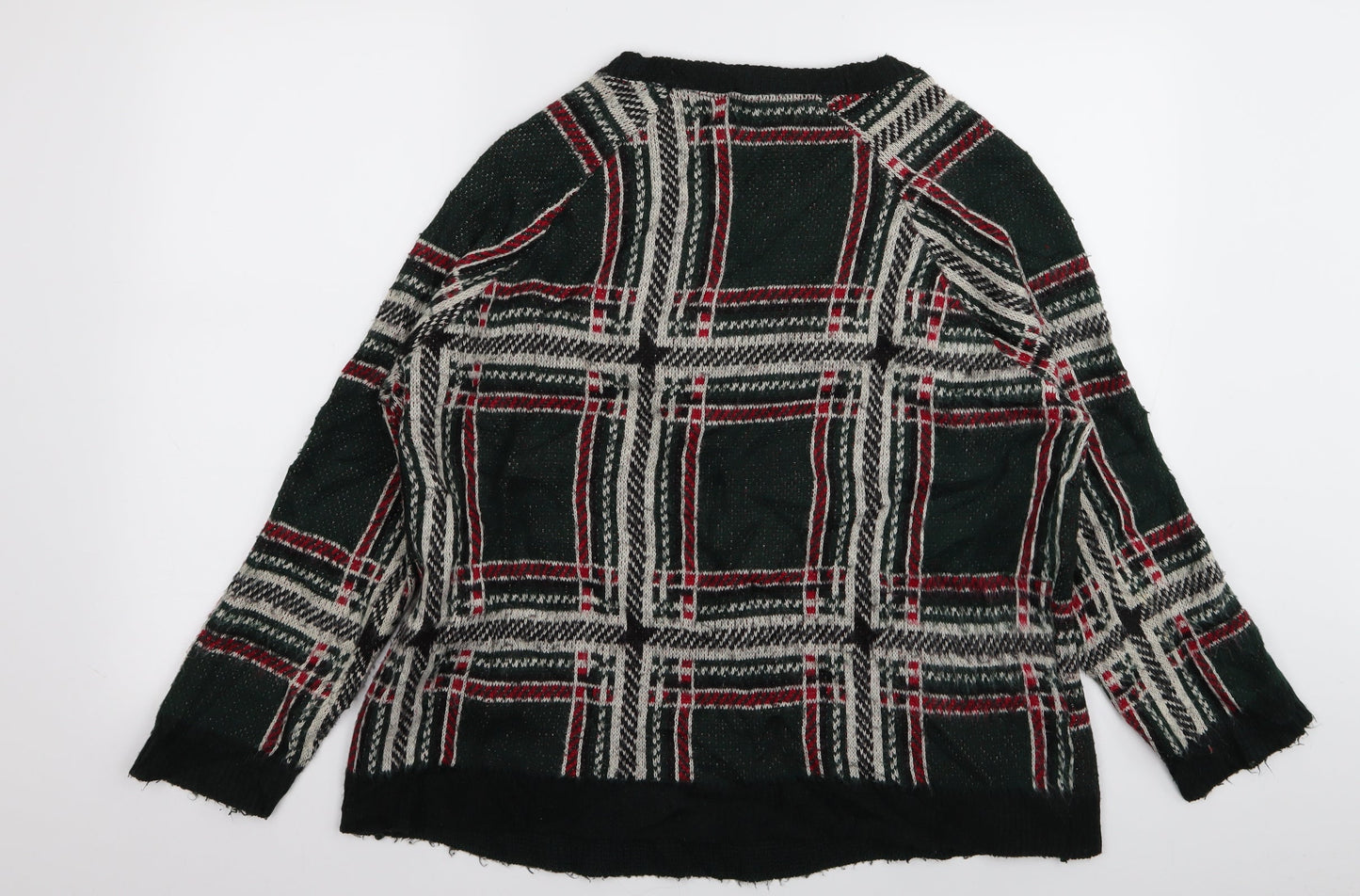 Cooperative Mens Green Check  Pullover Jumper Size M