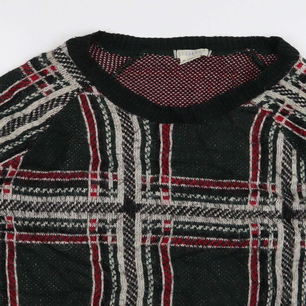 Cooperative Mens Green Check  Pullover Jumper Size M
