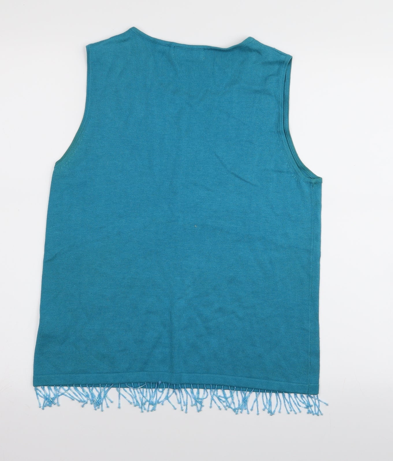 Kaleidescope Womens Blue Floral  Basic Tank Size 14