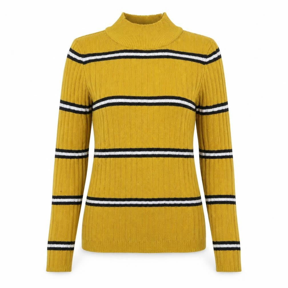 Primark Womens Yellow Striped Knit Pullover Jumper Size 6