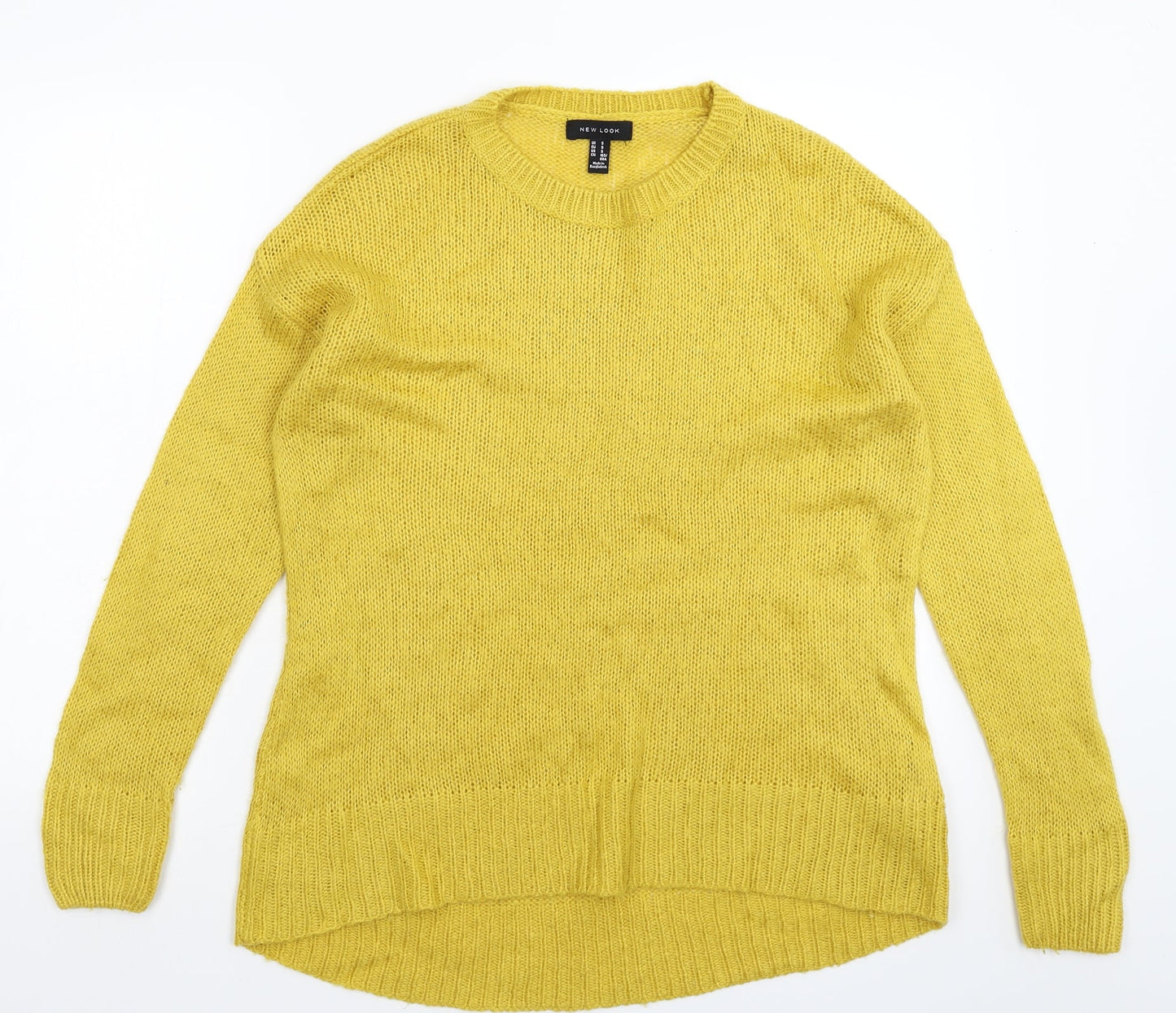 New Look Womens Yellow  Knit Pullover Jumper Size S