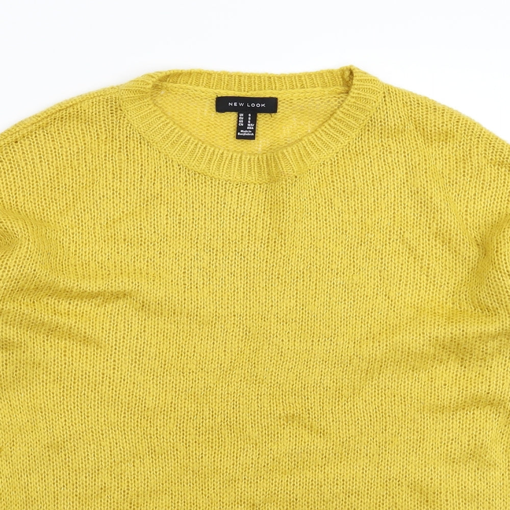 New Look Womens Yellow  Knit Pullover Jumper Size S