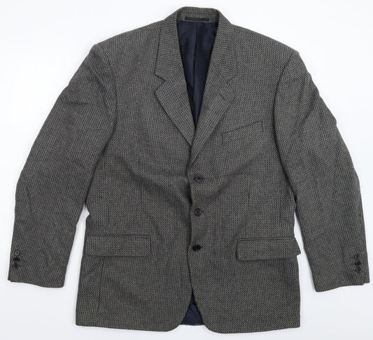 Greenwoods Mens Grey Striped  Jacket Blazer Size 42