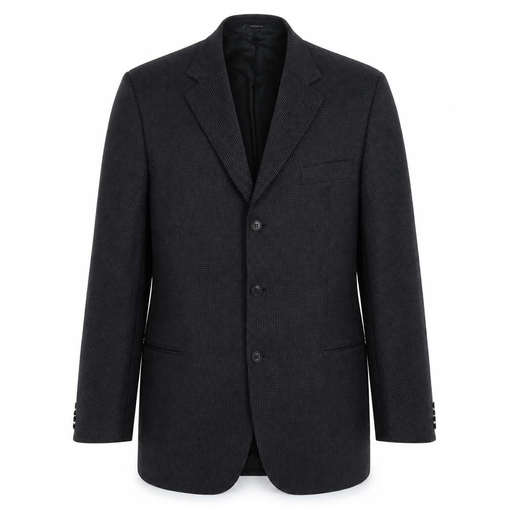 Rene Lezard Mens Black Striped  Jacket Suit Jacket Size 44