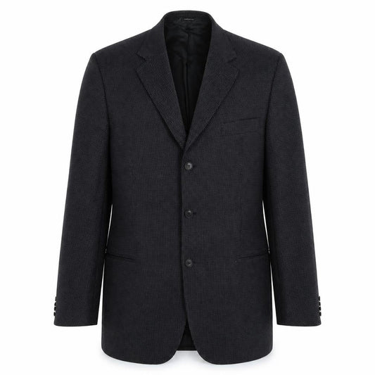 Rene Lezard Mens Black Striped  Jacket Suit Jacket Size 44