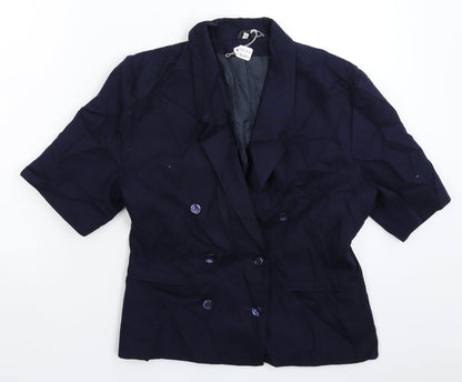 Additional front view of C&A women’s blue jacket suit jacket, size UK 12