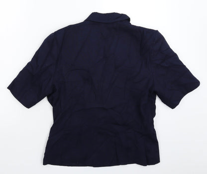 Back view of C&A women’s blue jacket suit jacket, size UK 12