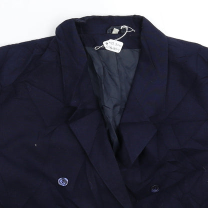 Close-up detail of C&A women’s blue jacket suit jacket, size UK 12