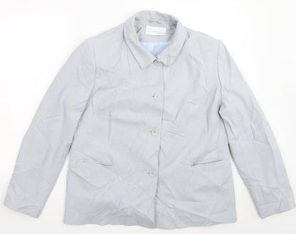 Additional front view of AMARANTO women’s grey jacket blazer, size UK 20