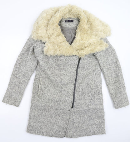 Marks & Spencer Womens Grey   Overcoat Coat Size 10