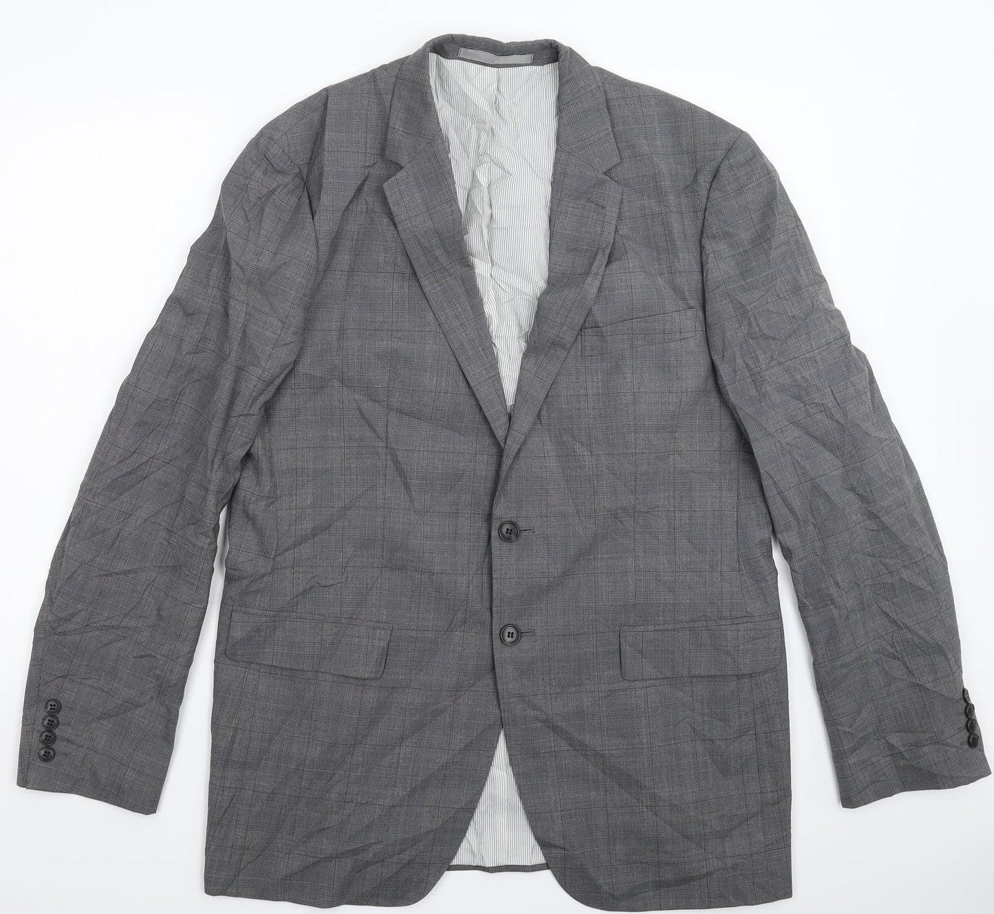 Marks and Spencer Mens Grey Check  Jacket Suit Jacket Size 42