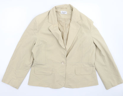 Additional front view of Atmosphere women’s beige jacket suit jacket, size UK 18