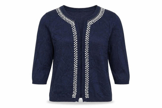 Next Womens Blue  Knit Cardigan Jumper Size 10  - beaded