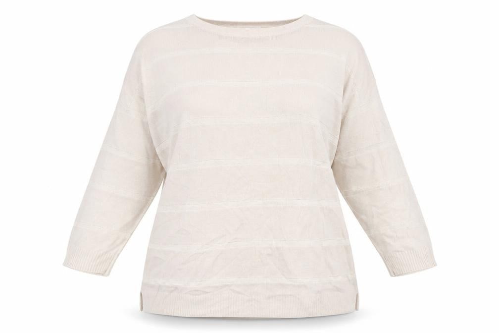 Marks & Spencer Womens Beige Striped  Pullover Jumper Size 12