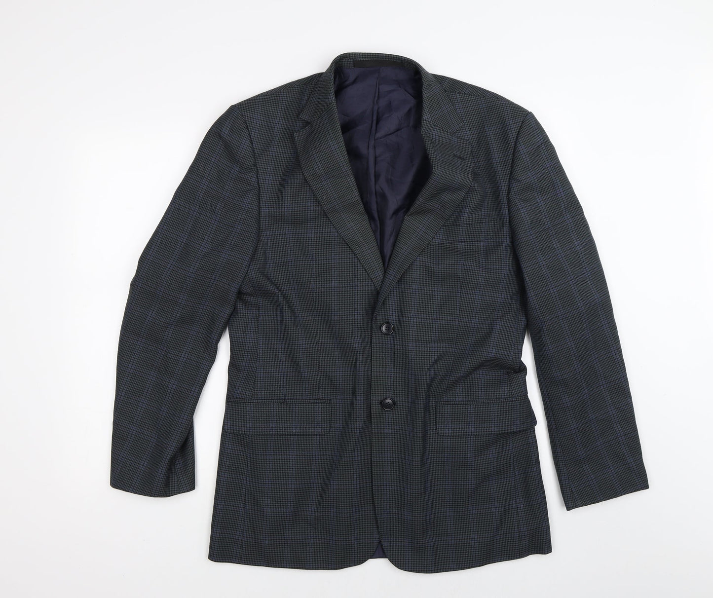 Marks and Spencer Mens Blue Check  Jacket Suit Jacket Size 38