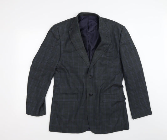 Marks and Spencer Mens Blue Check  Jacket Suit Jacket Size 38