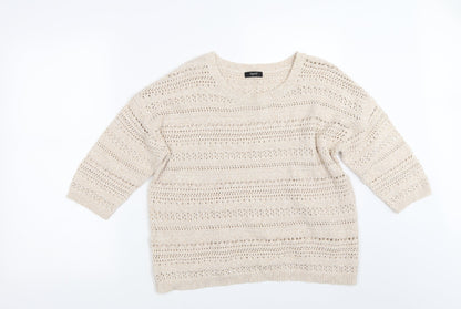 M&Co Womens Beige   Pullover Jumper Size 14