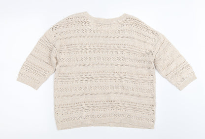 M&Co Womens Beige   Pullover Jumper Size 14