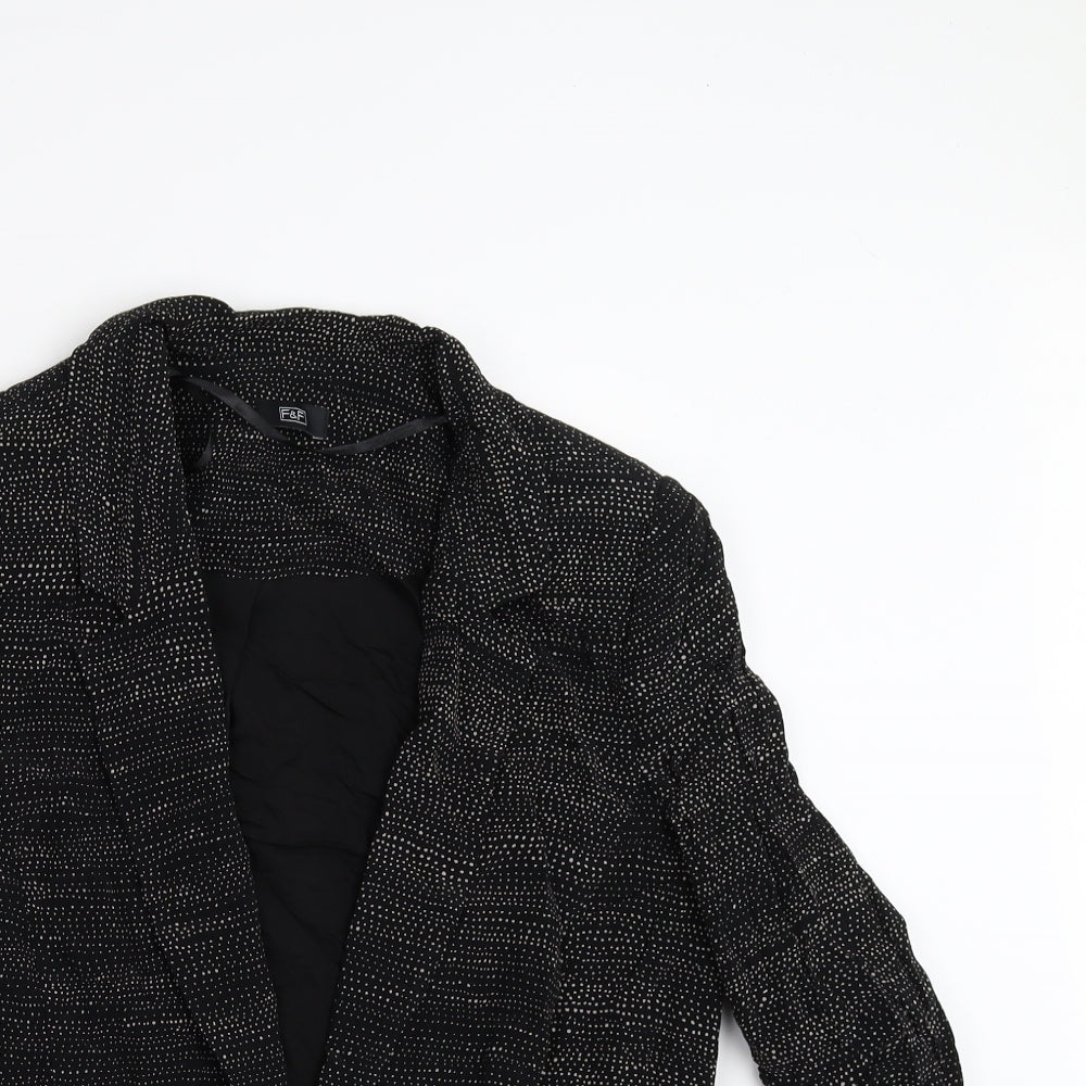 F&F Womens Black Polka Dot  Jacket  Size 10
