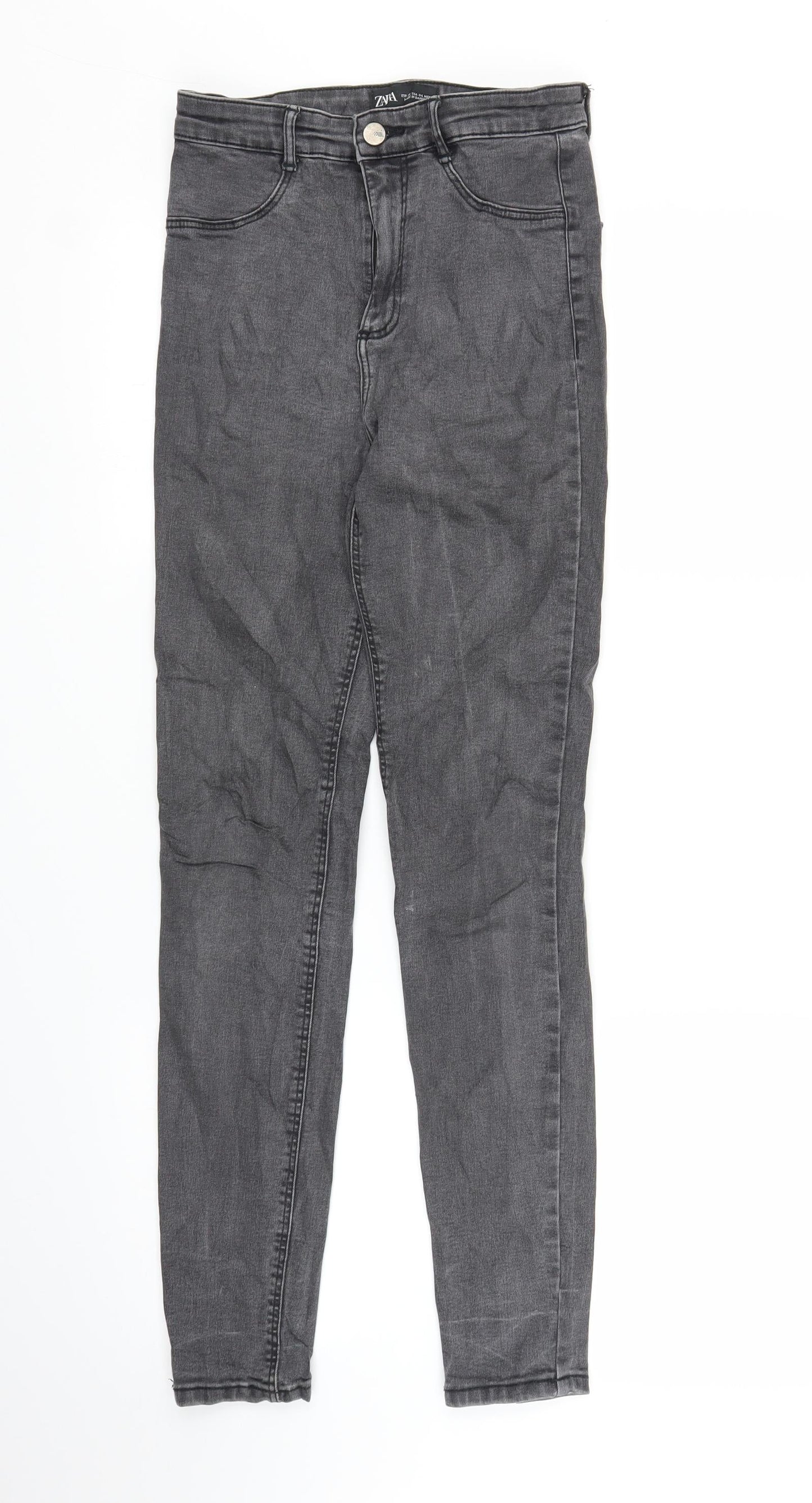 Zara Womens Grey  Denim Skinny Jeans Size 8 L28 in