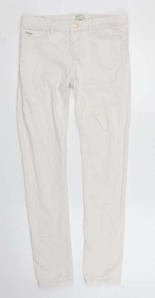 Stradavarius Womens White  Denim Skinny Jeans Size 10 L28 in