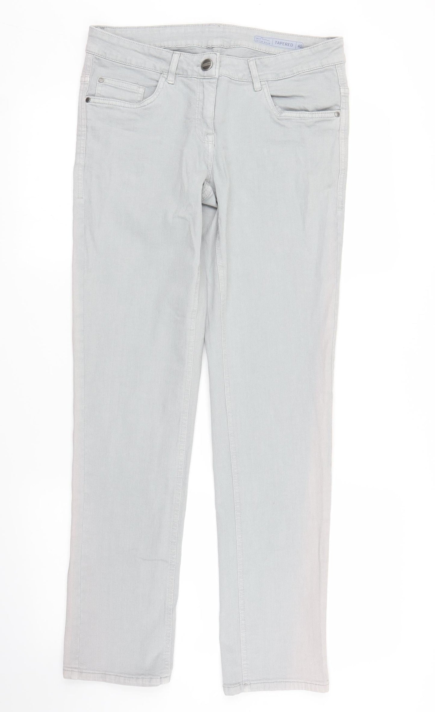 Blue Motion Womens Grey  Denim Tapered Jeans Size 12 L31 in