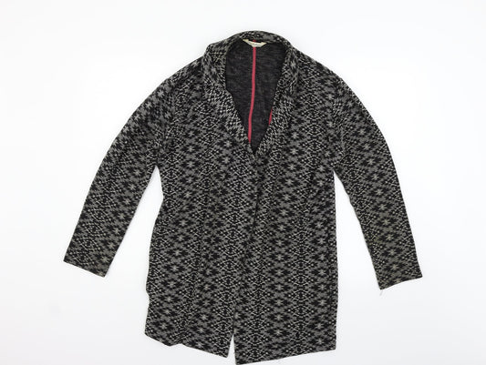 Miss Selfridge Womens Black Geometric  Cardigan Jumper Size 10
