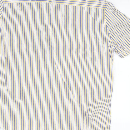 Marks & Spencer Womens White Striped  Basic Button-Up Size M
