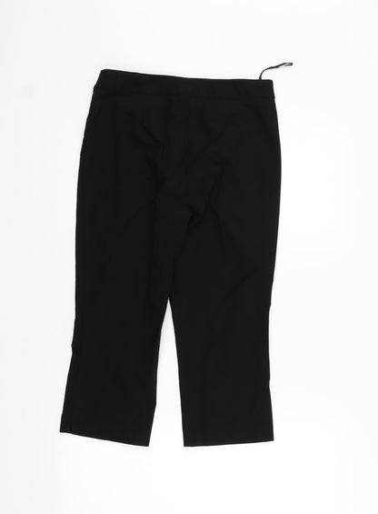 Additional front view of Papaya women’s black trousers, size UK 12, 20-inch leg
