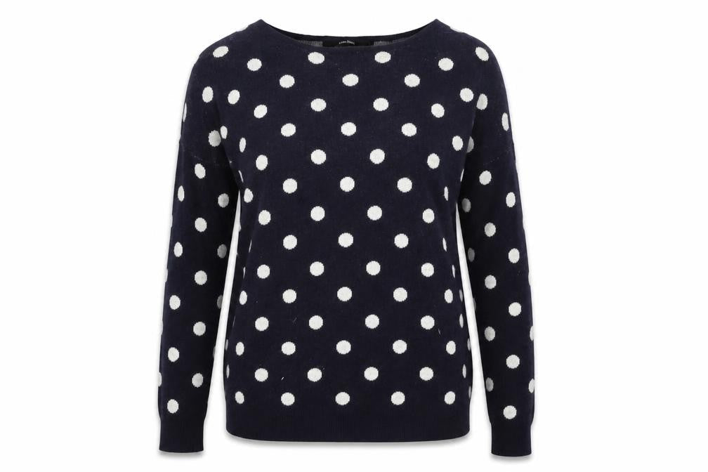VERO MODA Womens Blue Polka Dot  Pullover Jumper Size S